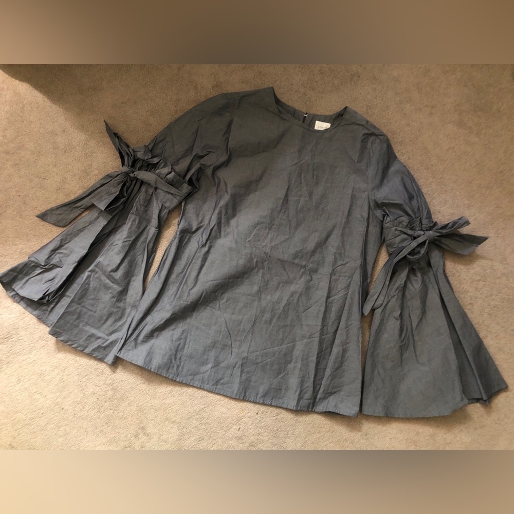 Cupio Charcoal Gray Blouse Size Small